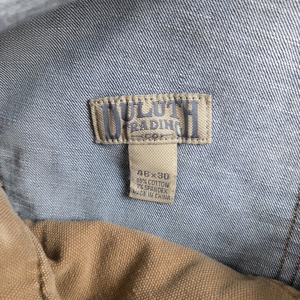 Duluth Trading Flex Ballroom Jeans Mens 46x30 (44x29) Blue Relaxed Fit Denim - Picture 8 of 12